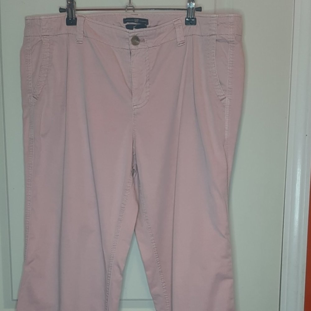Gap Straight Pink Mauve Vintage Wash Pants Khakis Size 14 GUC